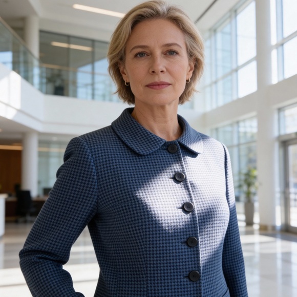 ELIZABETH MARCH • Vintage Houndstooth Wool Pure Cashmere Jacket - Picture 8 of 11